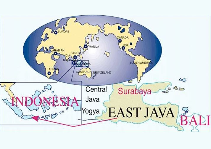 map of java. Map of East Java - Peta Jawa
