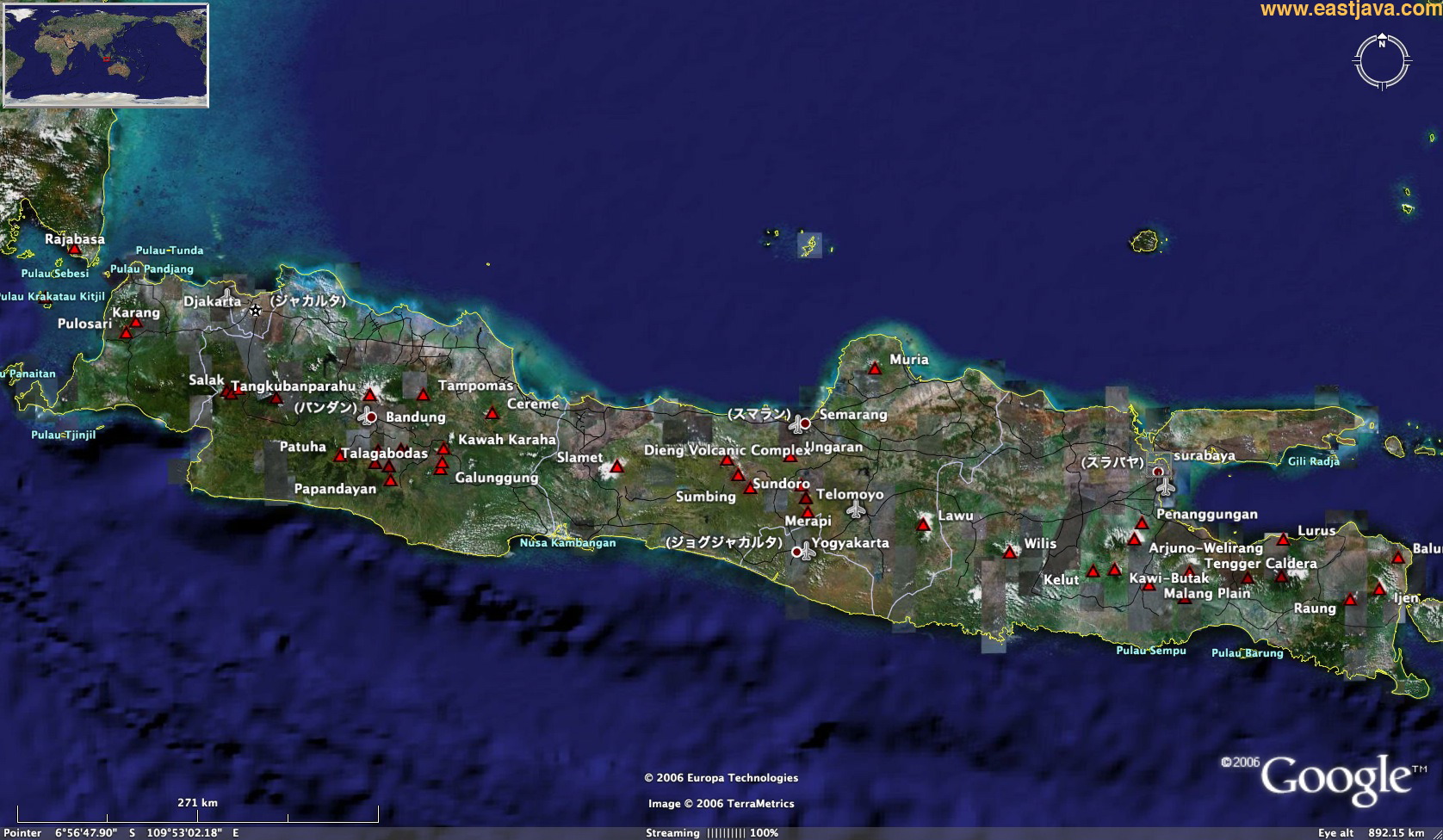 World Map Java Island