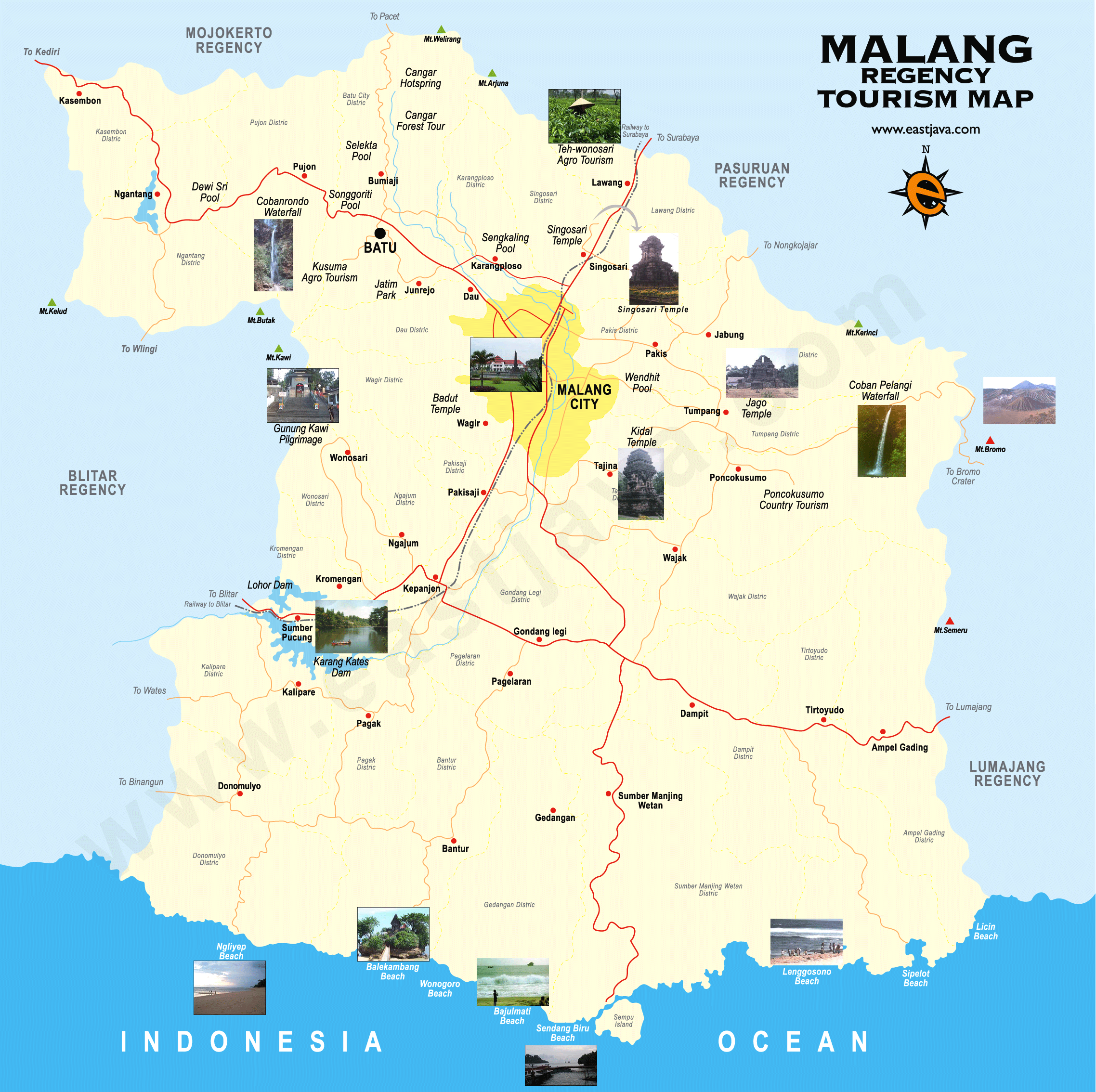 Peta Wisata Kabupaten Dan Kota Malang