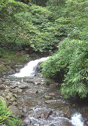 water reservoir to town below