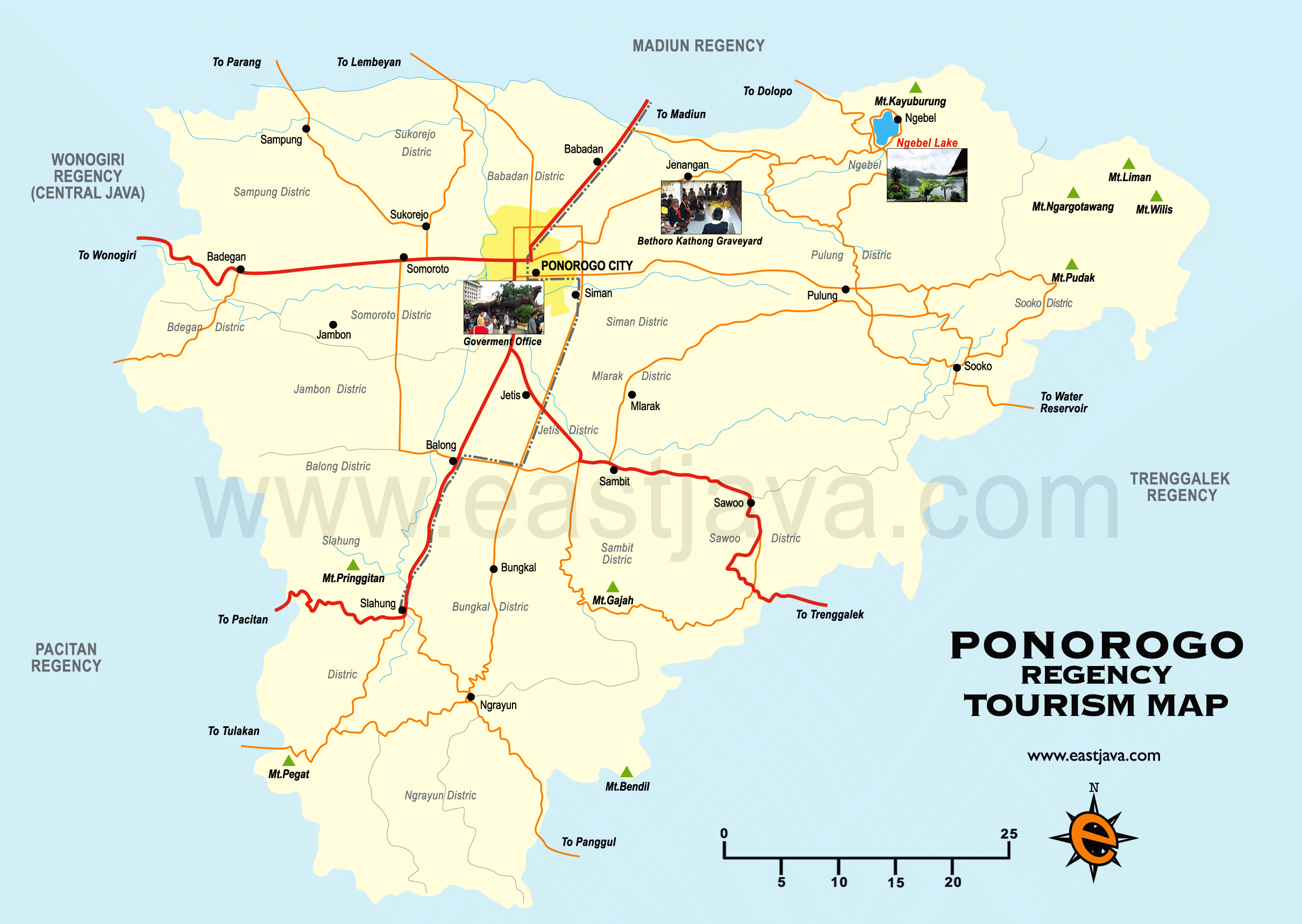 Ponorogo Map  Peta Kabupaten Ponorogo